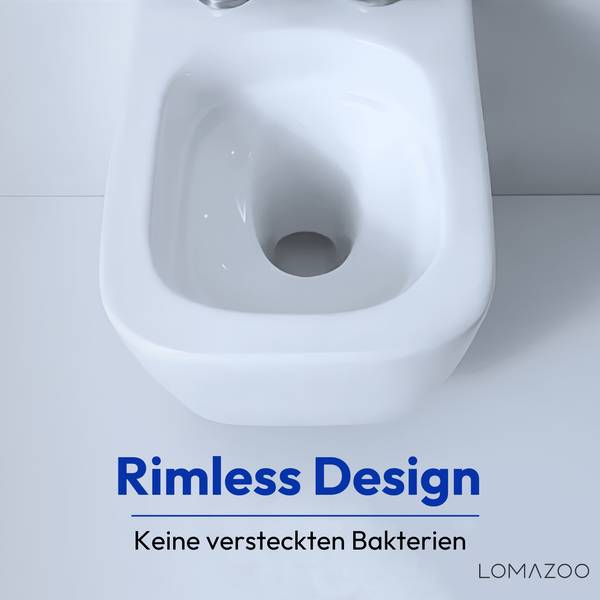 Wand WC mit Unterputzspülkasten Linea Weiß - Keramik - 37 x 37 x 49 cm