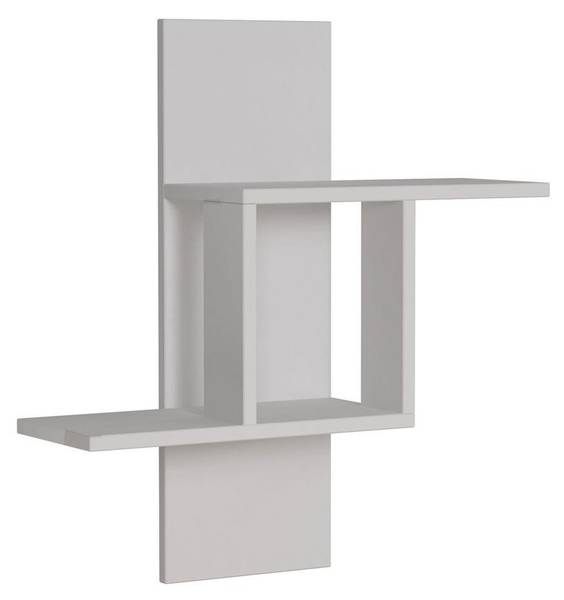 Wandregal MILL Weiß - Holzwerkstoff - 20 x 70 x 64 cm