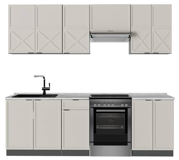 Complete keukeneenheid Fame-Line 50457 antracietkleurig - taupe