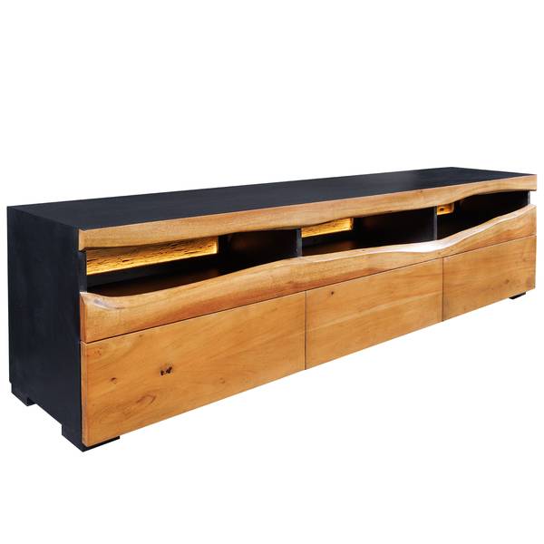 TV-Lowboard GRAND ACACIA Schwarz - Braun - Akazie - 180 x 54 x 42 cm