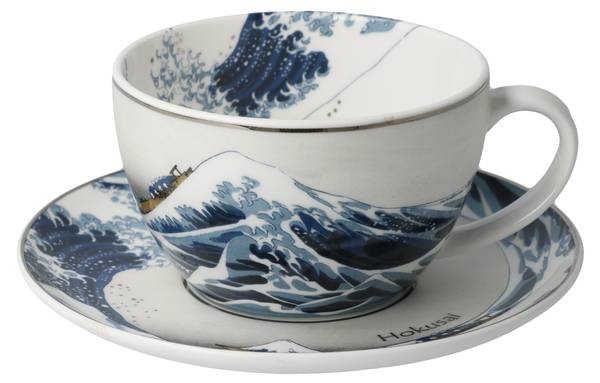 Tasse Katsushika Hokusai - Die Welle Blau - Weiß - Porzellan - 15 x 7 x 15 cm