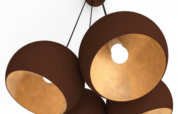 Suspension Joe Marron - Doré - Métal - 25 x 20 x 25 cm