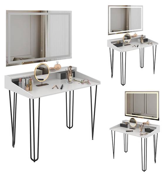 Schminktisch Sannar 49417 Schwarz - Weiß - Holzwerkstoff - 110 x 90 x 60 cm