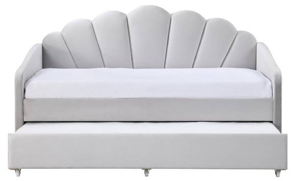 Lit banquette ELUSIA Gris - Textile - 100 x 116 x 204 cm