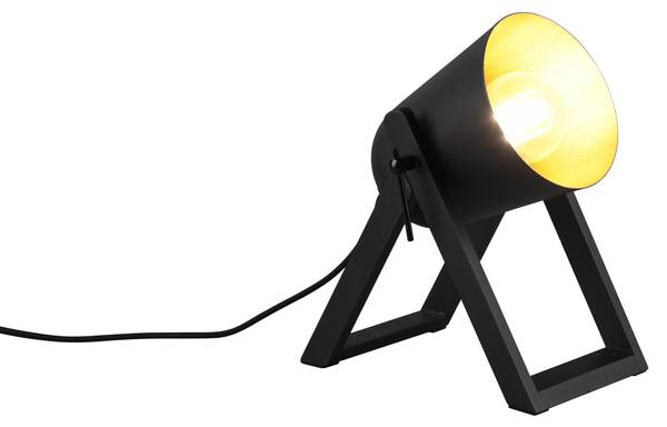Tischlampe MARC Schwarz - Massivholz - 20 x 21 x 20 cm
