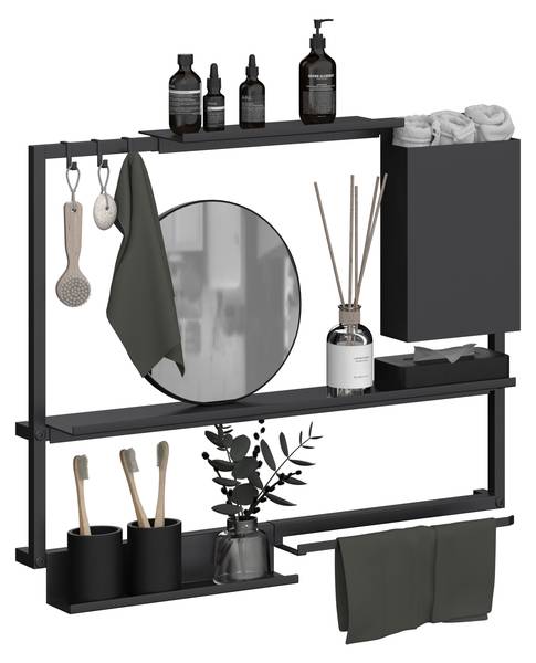 Küchenutensilienhalter SYSTEMSTYLE Schwarz - Metall - 15 x 29 x 8 cm