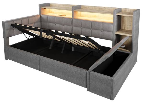 Tagesbett Phoebus Ⅲ Dunkelgrau - Breite: 116 cm