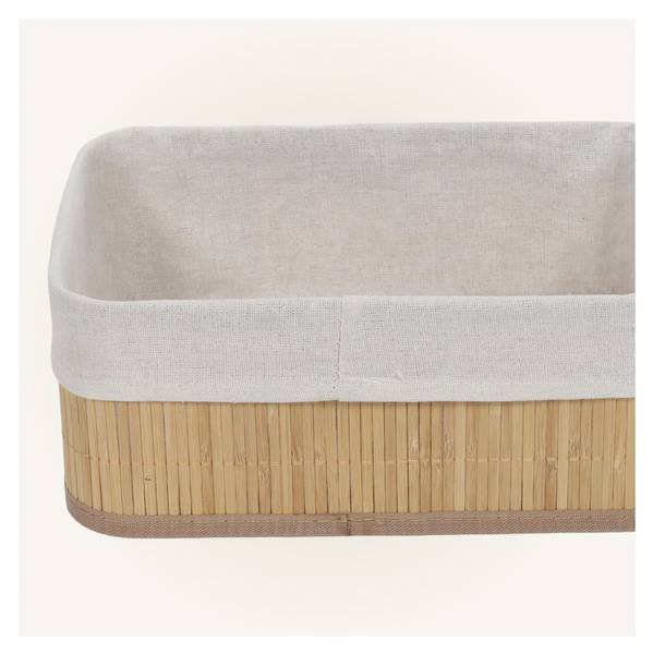 Aufbewahrungskörbe VINNO 3er Set Beige - Bambus - 20 x 10 x 8 cm