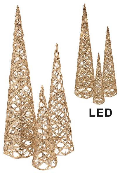 Weihnachtsbaum Xmas&William 3er Set Gold - Metall - 20 x 80 x 20 cm