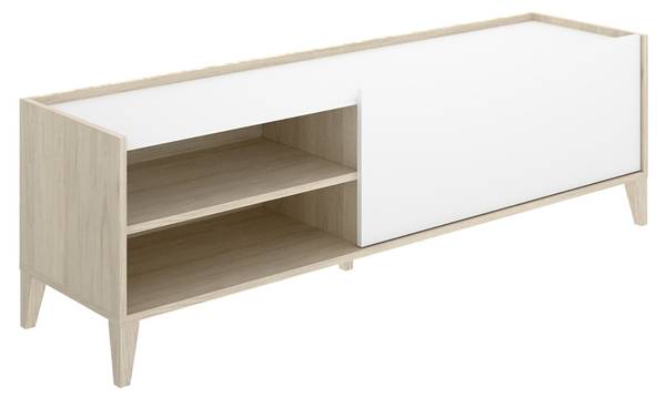 TV-Schrank Woodland Weiß - Holzwerkstoff - 155 x 50 x 43 cm