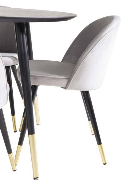 Essgruppe Dipp 2 (5-teilig) Glas Schwarz - Hochglanz Schwarz