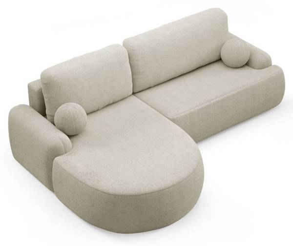 Hoekbank CLEO beige - polyester - 264 x 89 x 172 cm