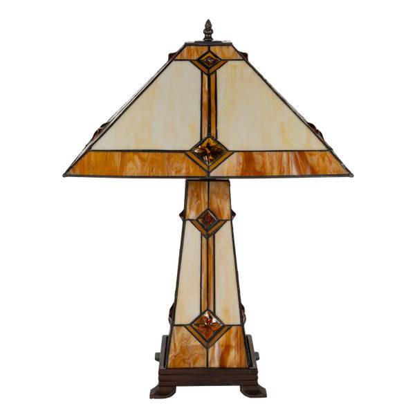 Tiffany Tischlampe 7604 Weiß - Glas - 41 x 58 x 41 cm