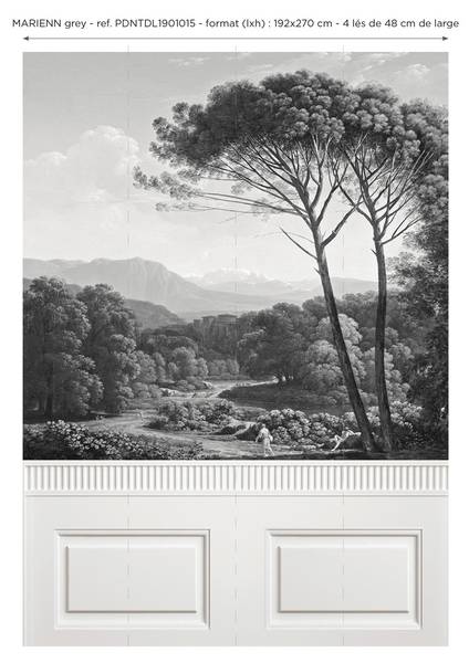 Panorama-Tapete Marienn Grau