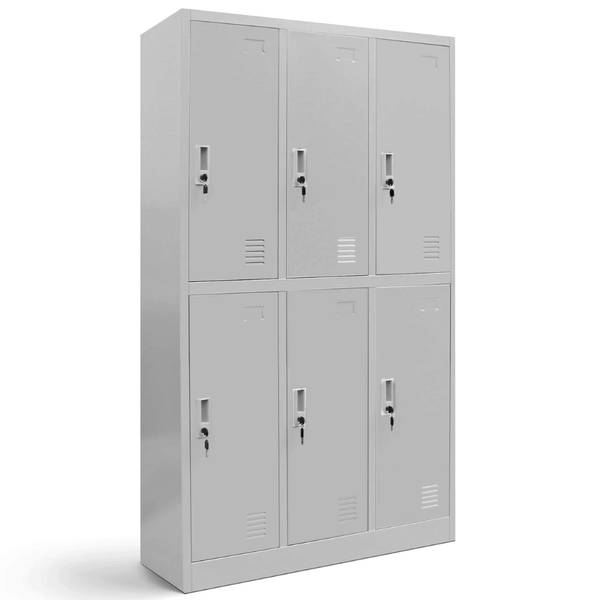 Umkleideschrank TOKIO 6 Abteile Grau - Höhe: 150 cm