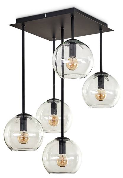 Deckenleuchte Cesaro Aluminium - Klarglas - 26 x 59 x 26 cm