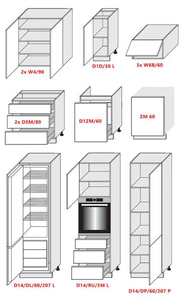 Küchenzeile TREVISO M2 Braun - Grau - Holzwerkstoff - 310 x 243 x 180 cm