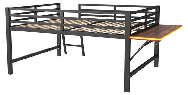 Hochbett Rita Schwarz - Metall - 145 x 102 x 245 cm