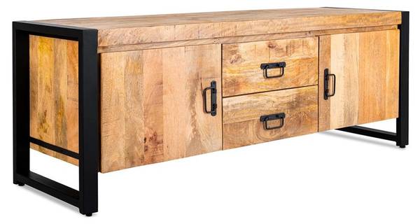 Sideboard Britt Braun - Holz teilmassiv - 150 x 55 x 45 cm