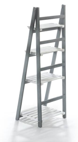 Leiterregal WHITEGREYSHLF Grau - Massivholz - 34 x 112 x 41 cm