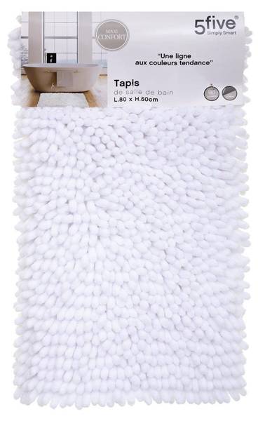 Badematte COLORAMA Weiß - Textil - 80 x 3 x 50 cm