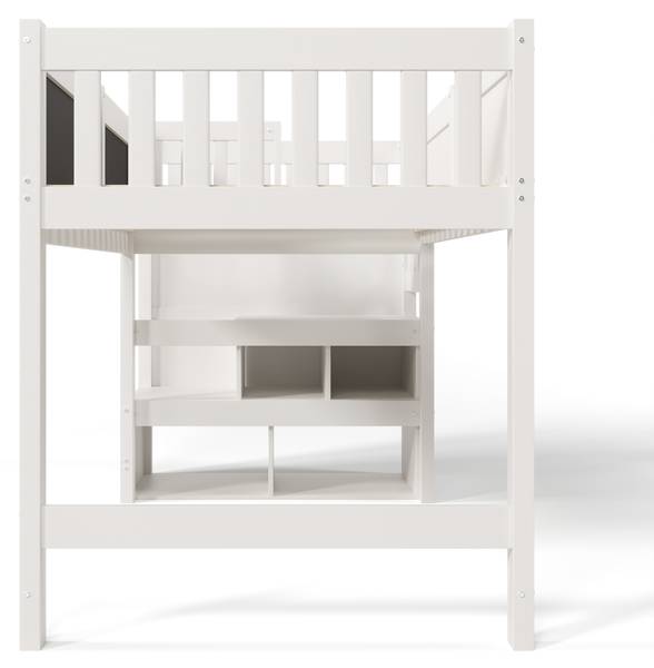 Hoogbed MonetLucy Ⅰ wit - plaatmateriaal op houtbasis - massief hout - 97 x 112 x 253 cm