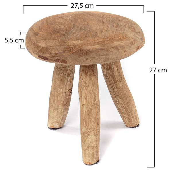 Hocker Klara Braun - Massivholz - 28 x 28 x 28 cm