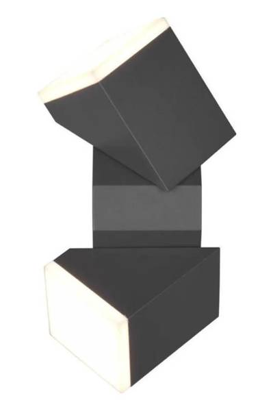 Wandleuchte AVON Grau - Aluminium - 9 x 28 x 9 cm