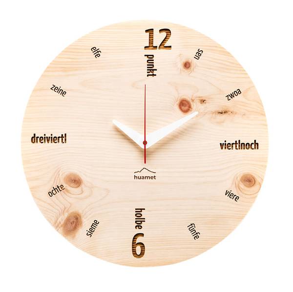 Wanduhr Wanduhren Ken Beige - Holzwerkstoff - Holz teilmassiv - 30 x 30 x 4 cm