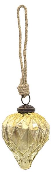 Kerstbal Xmas 36743 goud - glas - 7 x 8 x 7 cm