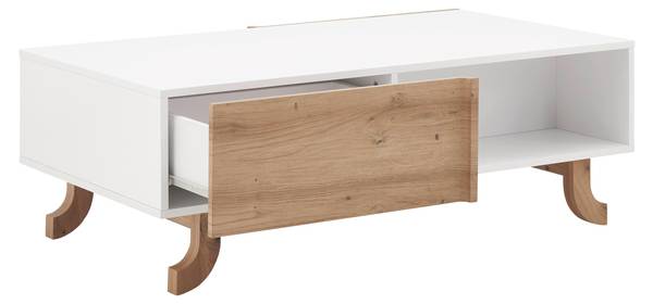 Couchtisch VIRA Braun - Weiß - Holz teilmassiv - 110 x 38 x 66 cm