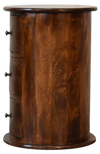 Kommode Trommel Braun - Mango - Messing - 40 x 58 x 40 cm