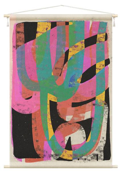 Wandteppich Farbenfrohe Formen 145 x 217 cm