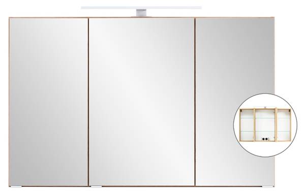 Badmöbel-Set VIDAGO-03-2 3er-Set Braun - Holzwerkstoff - 156 x 200 x 52 cm
