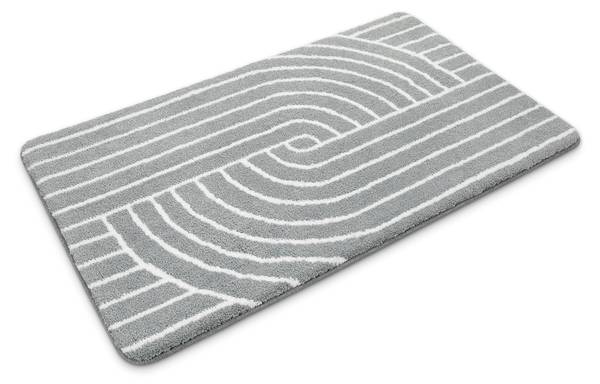 Badteppich Hilda Grau - Polyester - 60 x 2 x 100 cm