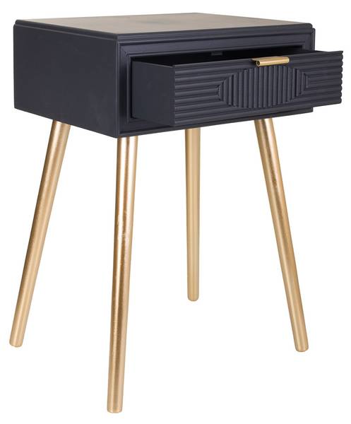 Nachttisch Nia Grau - Holz teilmassiv - 47 x 67 x 39 cm