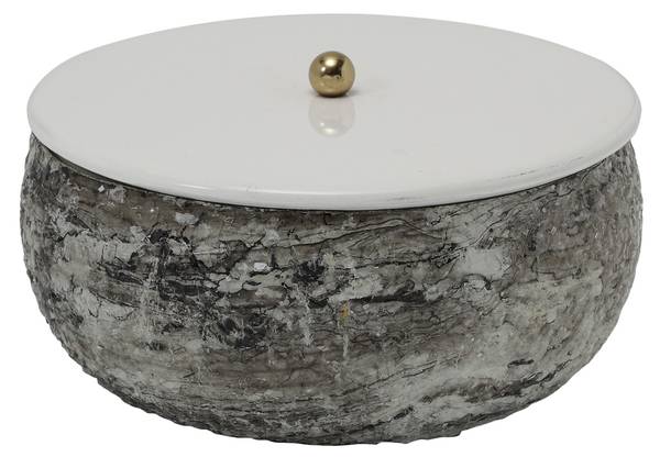 Aufbewahrungbox MOSAIC MARBLE Weiß - Metall - 17 x 8 x 17 cm