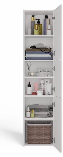 Badezimmerschrank A5 Weiß - Holzwerkstoff - 40 x 170 x 30 cm