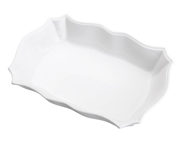 Plat à four Blanc Rectangulaire Wave Blanc - Porcelaine - 20 x 6 x 30 cm