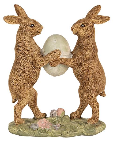 Figur Kaninchen DekoEaster-Alexis Braun - Kunststoff - 5 x 13 x 11 cm