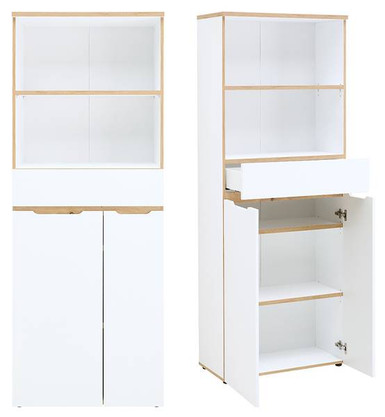 Büromöbel-Set MANRESA-36-4 8er-Set Weiß - Holzwerkstoff - 590 x 197 x 177 cm