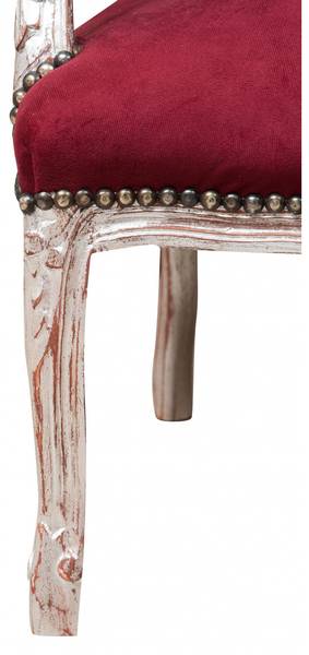 Sessel ROYAL Rot - Weiß - Webstoff - Buche - 65 x 100 x 63 cm