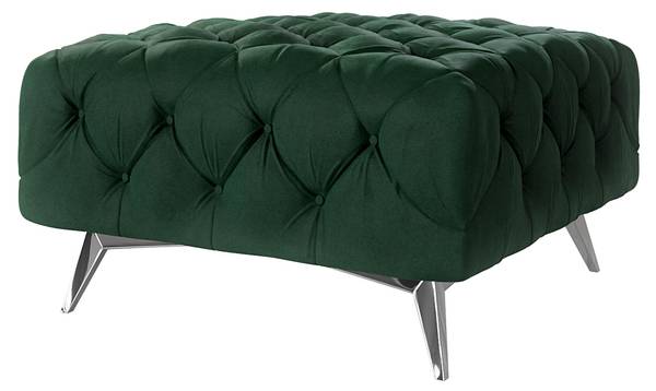 Chesterfield Polsterhocker Kalina Dunkelgrün