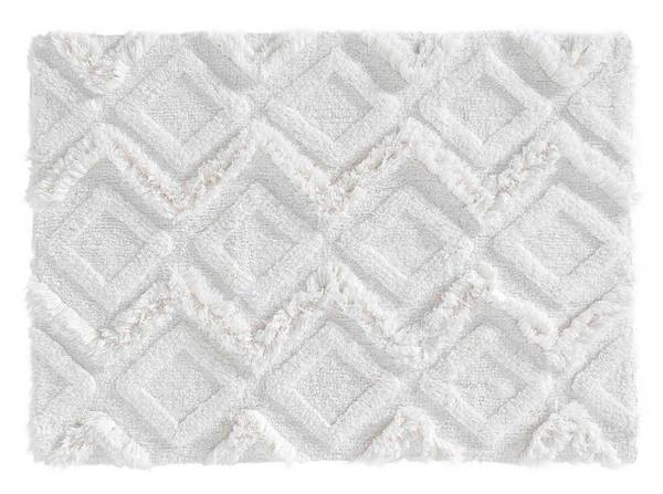 Badematte Boho IKATIS, Baumwolle Weiß - Naturfaser - 80 x 1 x 50 cm