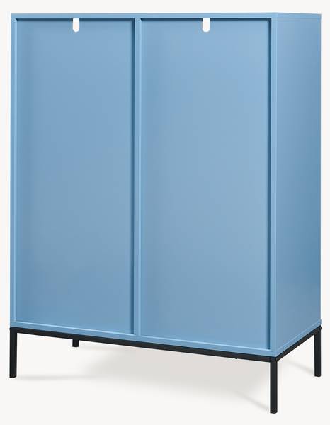 Bibliothèque Colwyn Bleu - Bois manufacturé - Métal - 80 x 105 x 40 cm