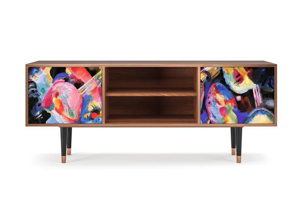 TV-Lowboard T2 Walnuss Violett - Holzwerkstoff - 170 x 69 x 48 cm