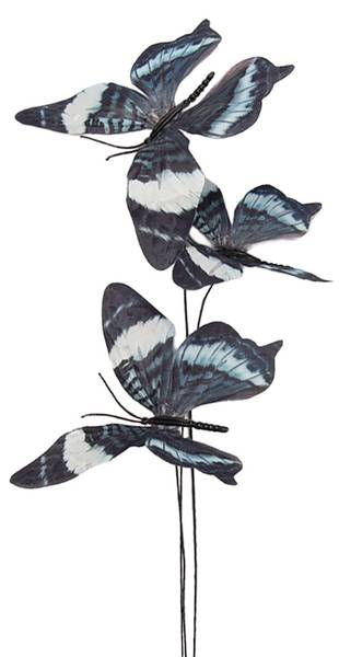 Dekoration Ast Schmetterling 86010 Grau - Textil - 10 x 65 x 10 cm