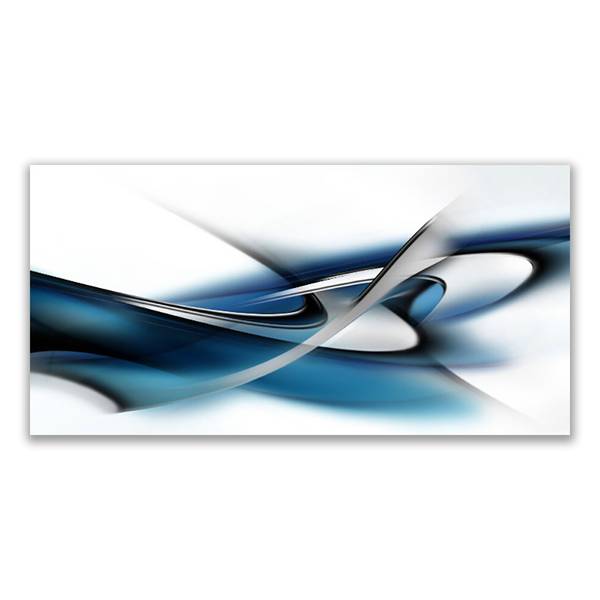 Glasbild Abstrakt Kunst Grau - Glas - 140 x 70 x 1 cm