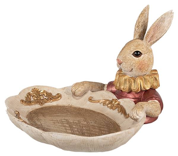 Dekoration Schale Kaninchen C-Nova Gold - Kunststoff - 21 x 15 x 22 cm