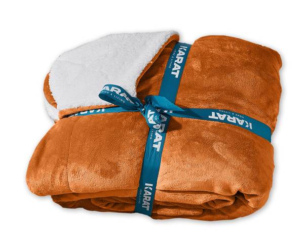 Kuscheldecke Glory Braun - Weiß